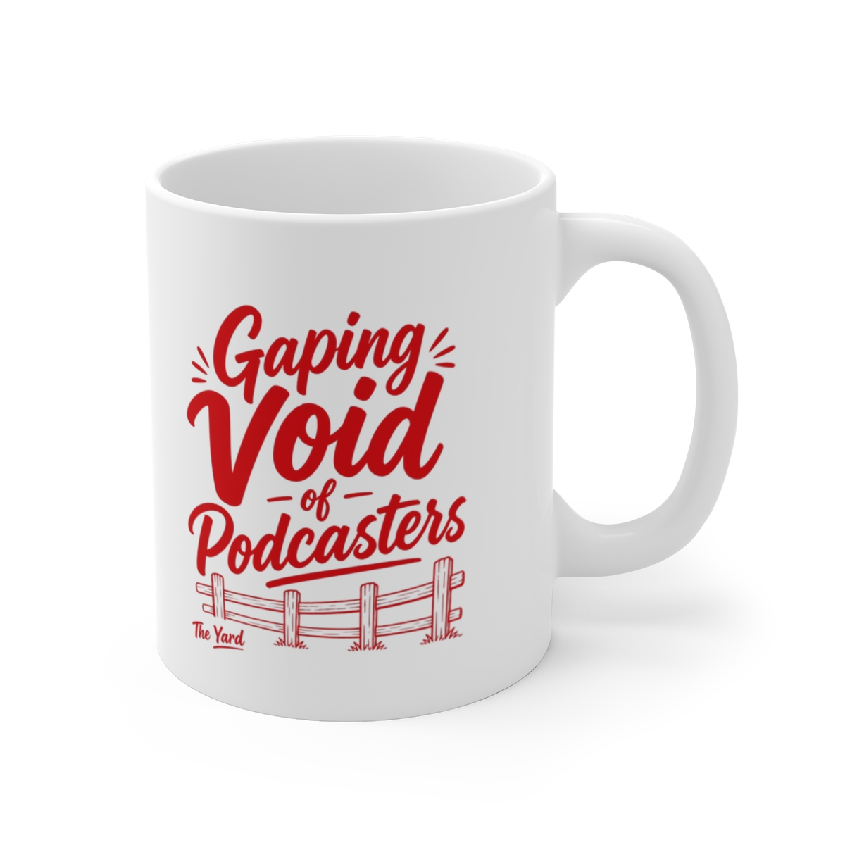The Yard "Gaping Void of Podcasters" White Mug - The Yard official Mugs & Drinkware merch